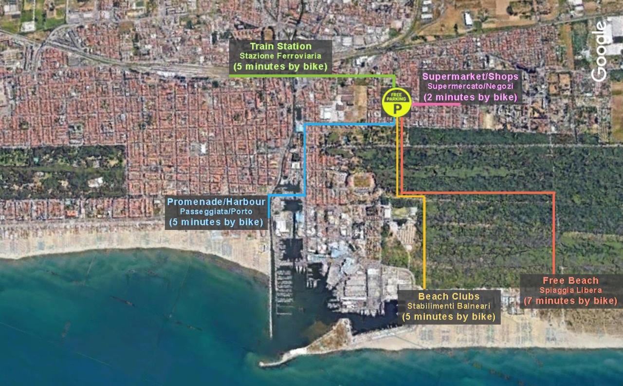 Apt Luminoso, Spazioso Con Aria Condiz E Bici Viareggio Buitenkant foto